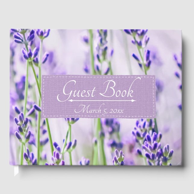 Lavender Fields Wedding Guest Book (Front)