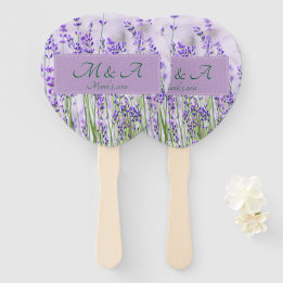 Lavender Fields Wedding Hand Fans