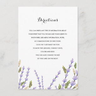 Lavender Fields Wedding Insert