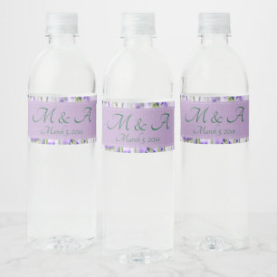 Lavender Fields Wedding Water Bottle Labels