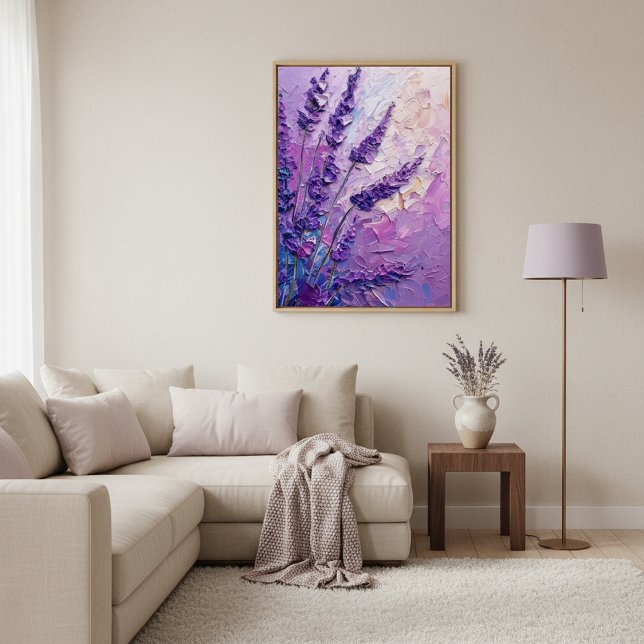Lavender Floral Abstract Oil Painting Wall Art (Creator Uploaded)