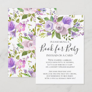Lavender Floral Baby Shower Book for Baby Invitation