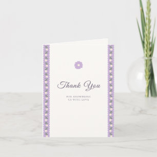 Lavender Floral Baby Shower Thank You Folded Card