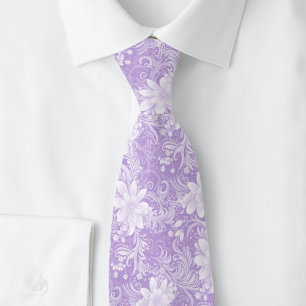 Lavender Floral Batik Tie