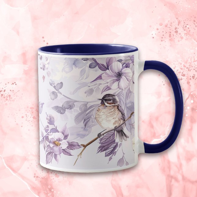 Lavender Floral Bird Nature Mug (Creator Uploaded)