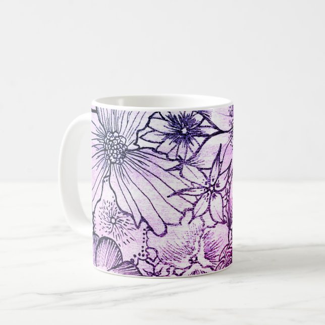 Lavender Floral Bloom Mug (Front Left)