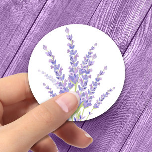 Lavender Floral Botanical Gift for Wedding Elegant Classic Round Sticker