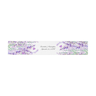 Lavender Floral Botanical Greenery Wedding Invitation Belly Band
