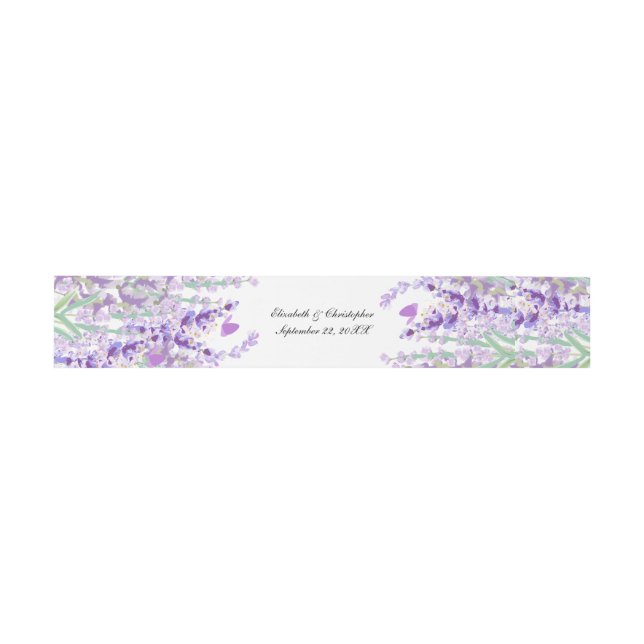 Lavender Floral Botanical Greenery Wedding Invitation Belly Band (Flat)