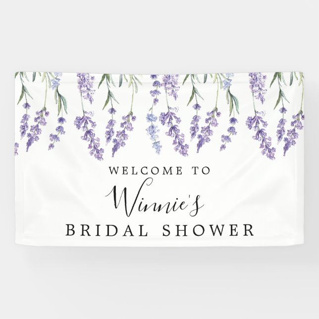 Lavender Floral  Bridal Shower Banner (Horizontal)