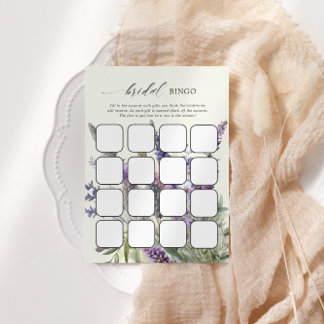 Lavender Floral Bridal Shower Bingo Games
