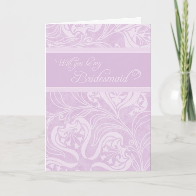 Lavender Floral Bridesmaid Invitation Card (Front)