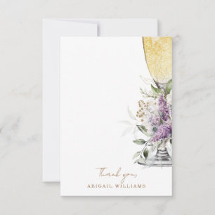 Lavender Floral Champagne Douche Message Merci