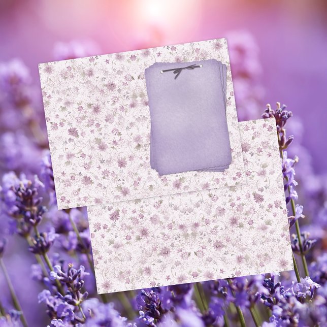 Lavender Floral Country Chic Notelets Journal Page (Creator Uploaded)