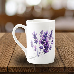Lavender Floral Design Bone China Mug