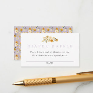 Lavender Floral Diaper Raffle Card   Vintage Pram 