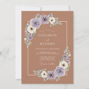 Lavender Floral Enchanted Wedding Invitation