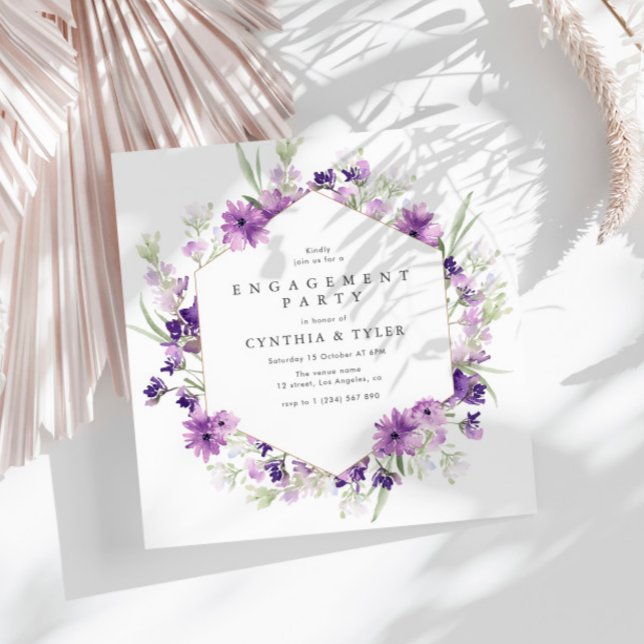 lavender floral engagement  invitation (Creator Uploaded)
