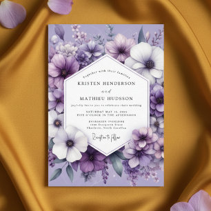 Lavender Floral Ethereal Wedding Invitation