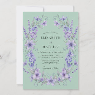 Lavender Floral Ethereal Wedding Invitation