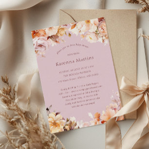 Lavender Floral Fall Gender Neutral Baby Shower Invitation