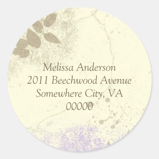 Lavender Floral Garden Address Sticker (Front)