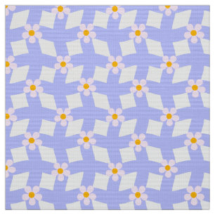 Lavender Floral Geometric Fabric by Yard