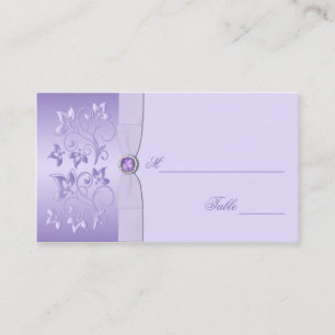 Lavender Floral Jewelled Placecards