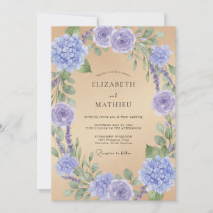 Lavender Floral Laurel Wedding Invitation