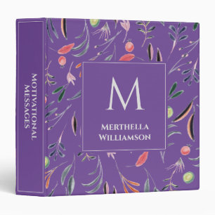 Lavender Floral MONOGRAM Custom Personalized Binder