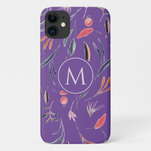 Lavender Floral MONOGRAM Custom Personalized iPhone 11 Case