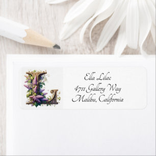 Lavender Floral Monogram Letter L Design