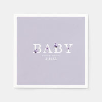 Lavender Floral Personalized Baby Shower Cocktail