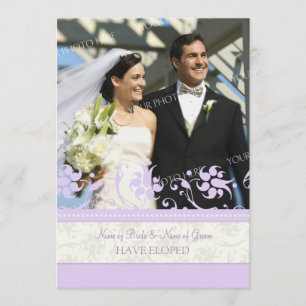 Lavender Floral Photo Elopement Announcement Cards