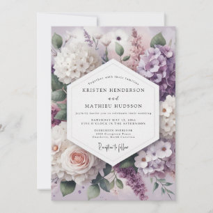 Lavender Floral Romance Wedding Invitation