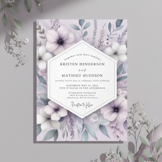 Lavender Floral Romance Wedding Invitation (Creator Uploaded)