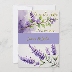 Lavender Floral Save The Date Card