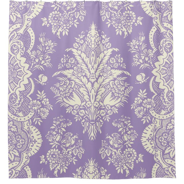 Lavender Floral Shower Curtain (Front)