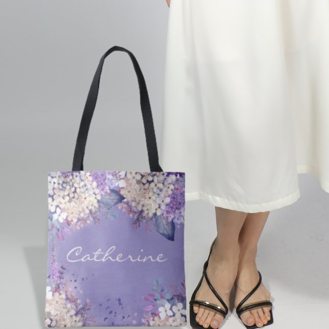 Lavender Floral Spring Wedding Bridesmaids Gift Tote Bag (Creator Uploaded)