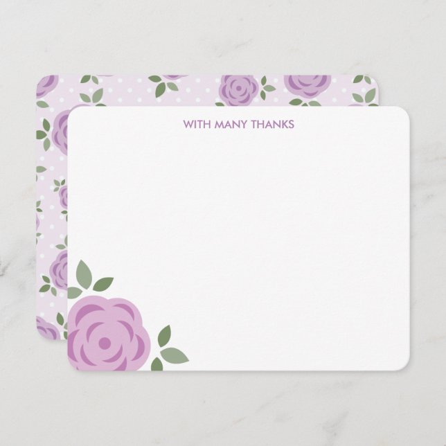 Lavender Floral Thank You Notes Invitation (Front/Back)