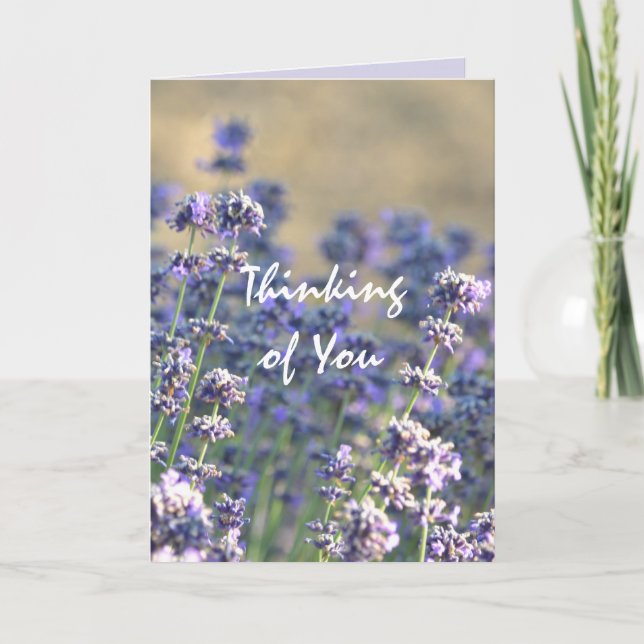 Lavender Floral Thinking of You Card (Front)