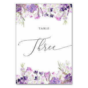 Lavender floral Three Table Number