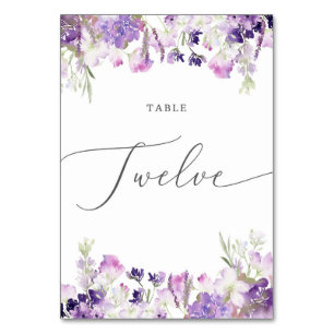 Lavender floral Twelve Table Number
