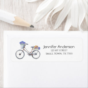 Lavender Floral Vintage Bicycle Farmhouse Address