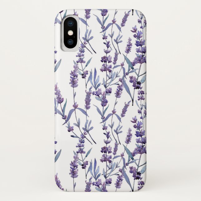 lavender floral watercolor pattern Case-Mate iPhone case (Back)