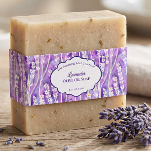 Lavender Floral Watercolor Soap Belly Band Invitation Belly Band