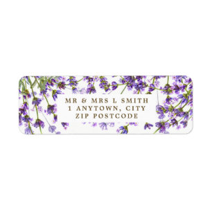 lavender floral wedding etc return address label