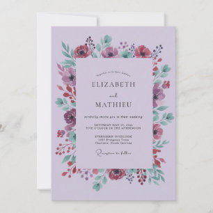 Lavender Floral Wedding Invitation