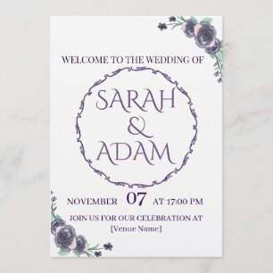 Lavender Floral Wedding Invitation