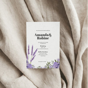 Lavender Floral Wedding Invitation